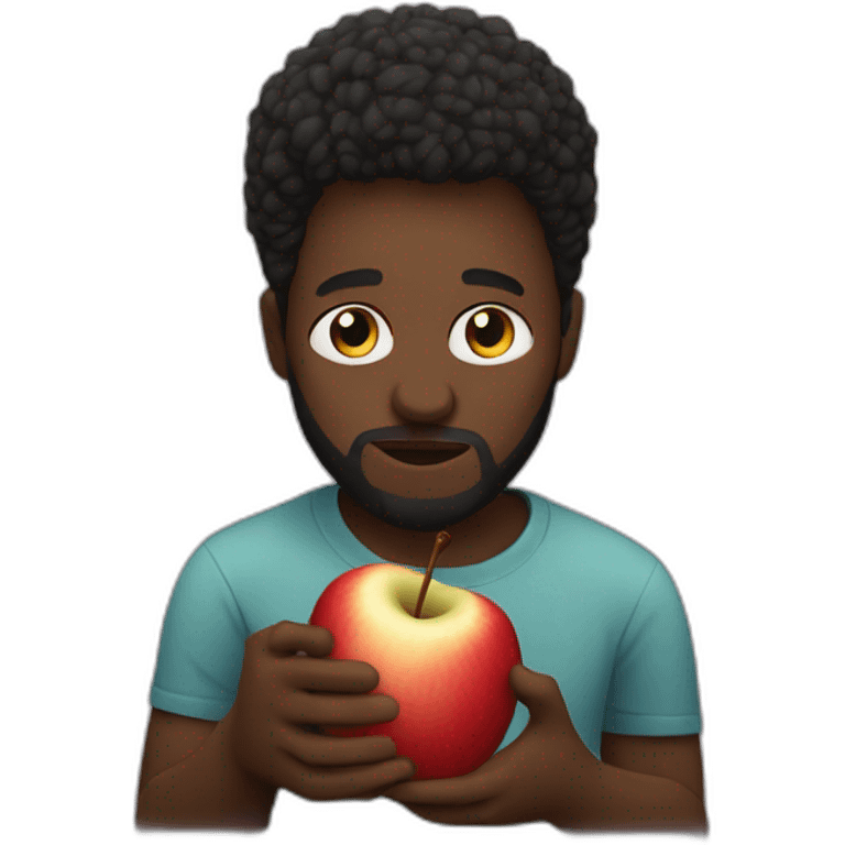 damso eating an apple emoji