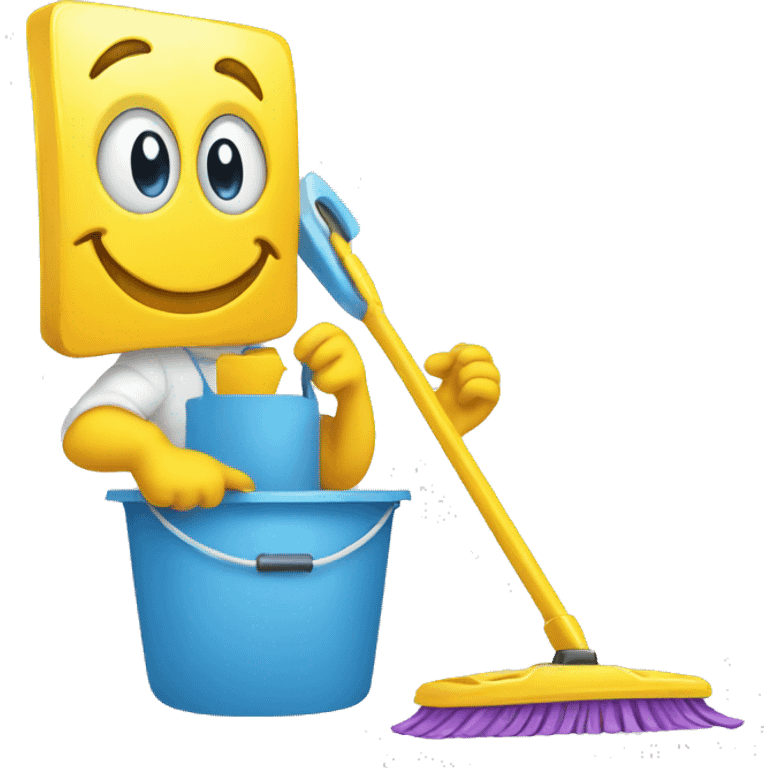 cleaning smiley face emoji