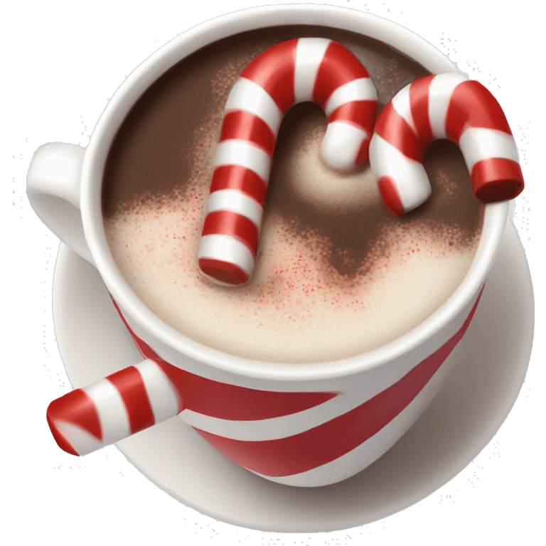 Candy cane hot chocolate emoji