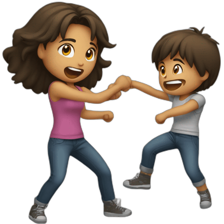 girl fight with boy emoji