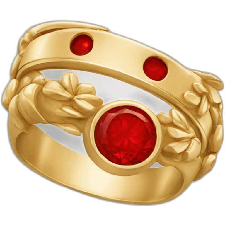 gold ring with red engraving emoji