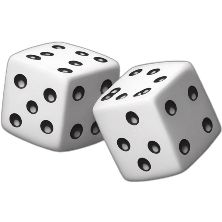 Rolling square  two dices (black & white) on air emoji