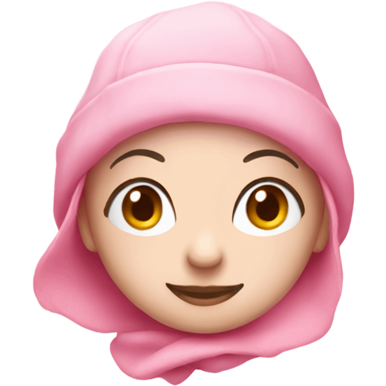 Pink Rose with a light pink beanie emoji