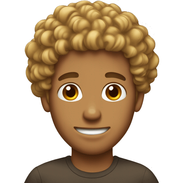 tan guy curly head  emoji