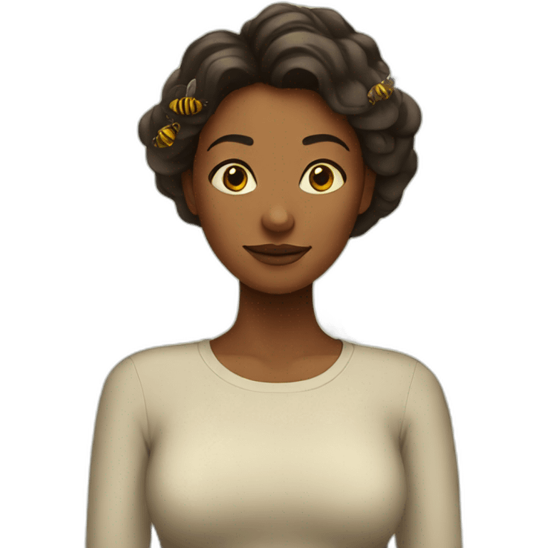 a women surrounded by bees emoji