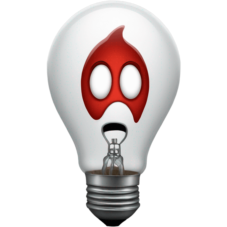 A red bulb nervous emoji