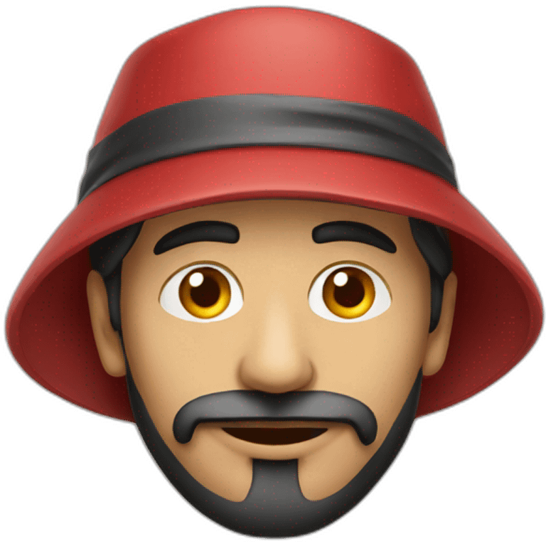 Saudi man wearing red hat and smoking emoji