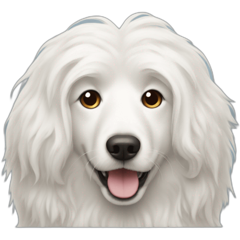 Long-haired white dog emoji