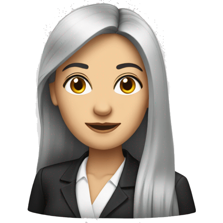 Female Germany leader with straight long black hair emoji