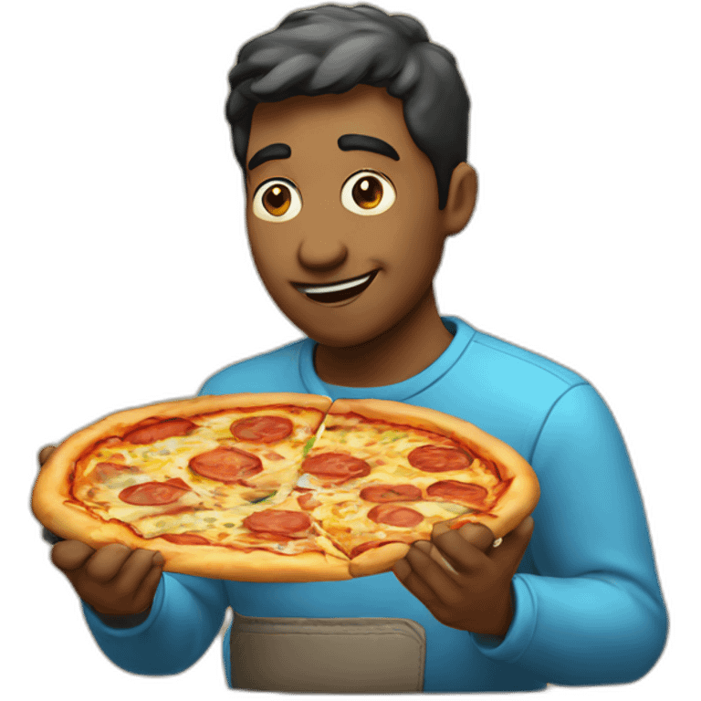 man eatinf pizza emoji