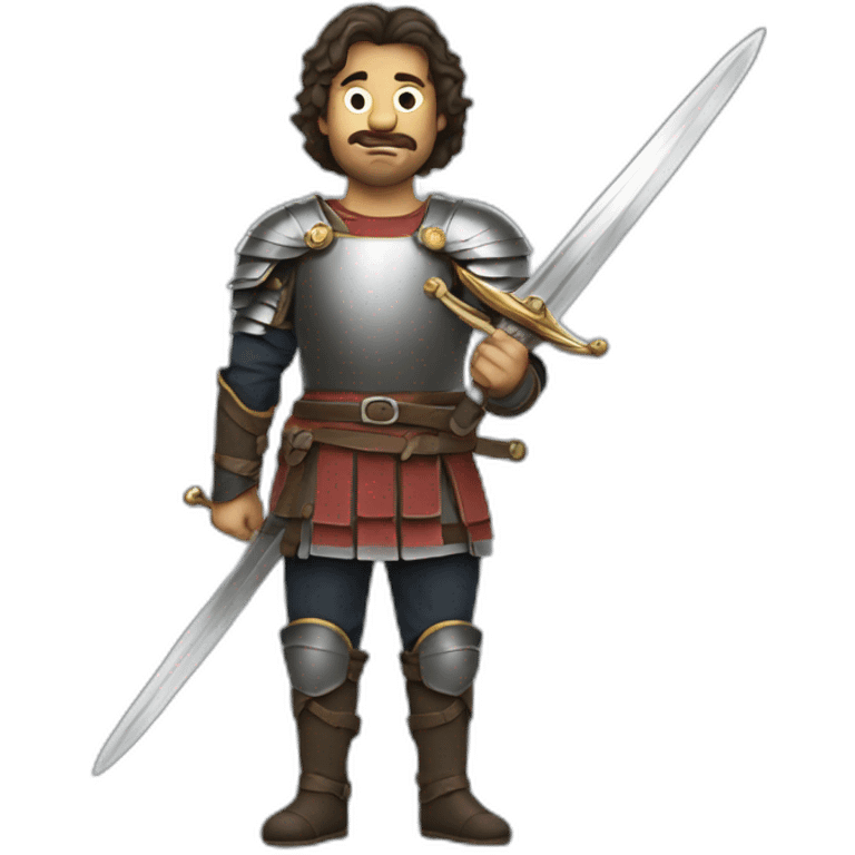 unarmored man with sword and buckler emoji