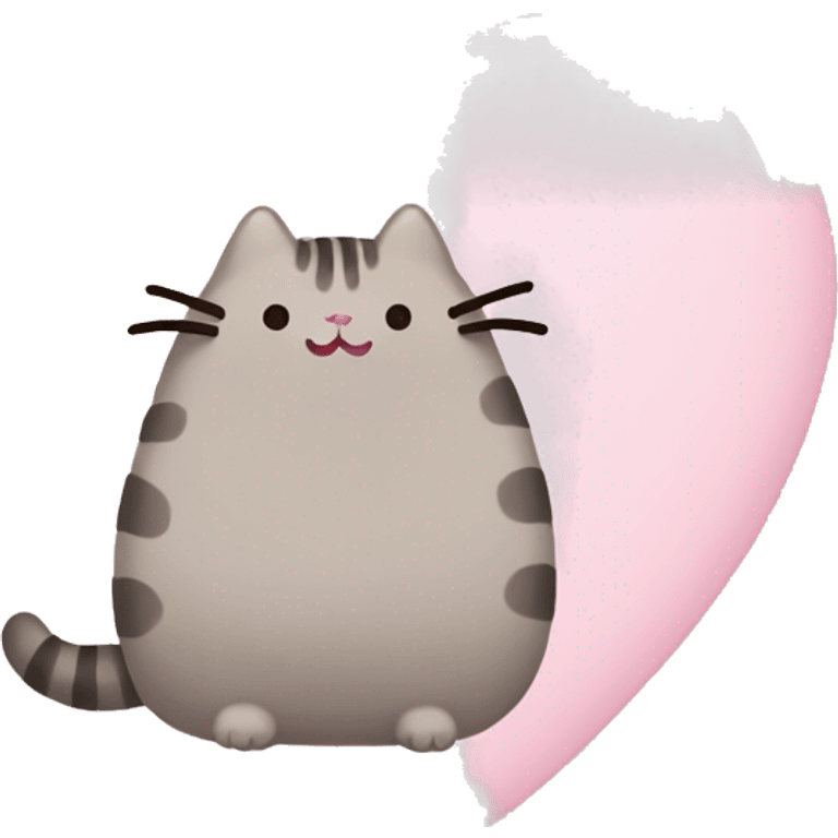 pusheen light pink heart emoji