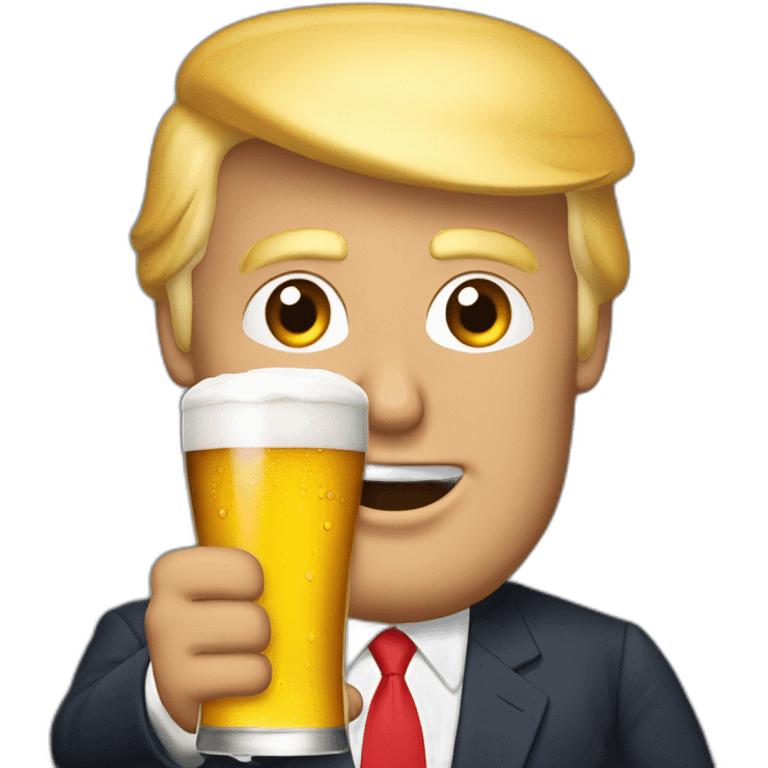 Donald trump buvant une bière emoji