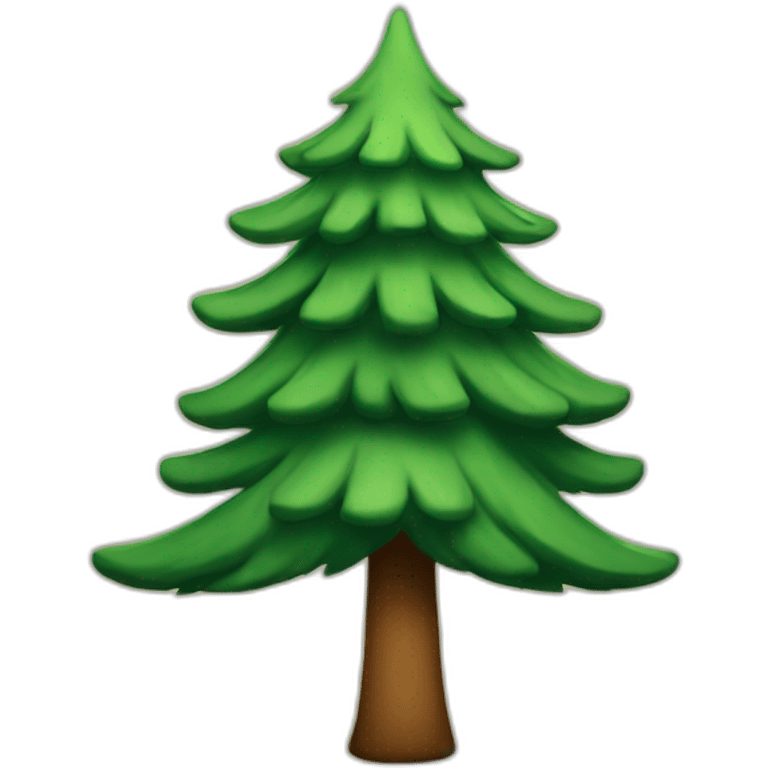 fir-tree with smile emoji