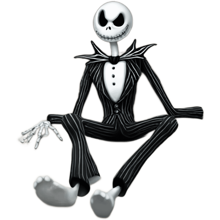 Jack skellington laying on a bed emoji