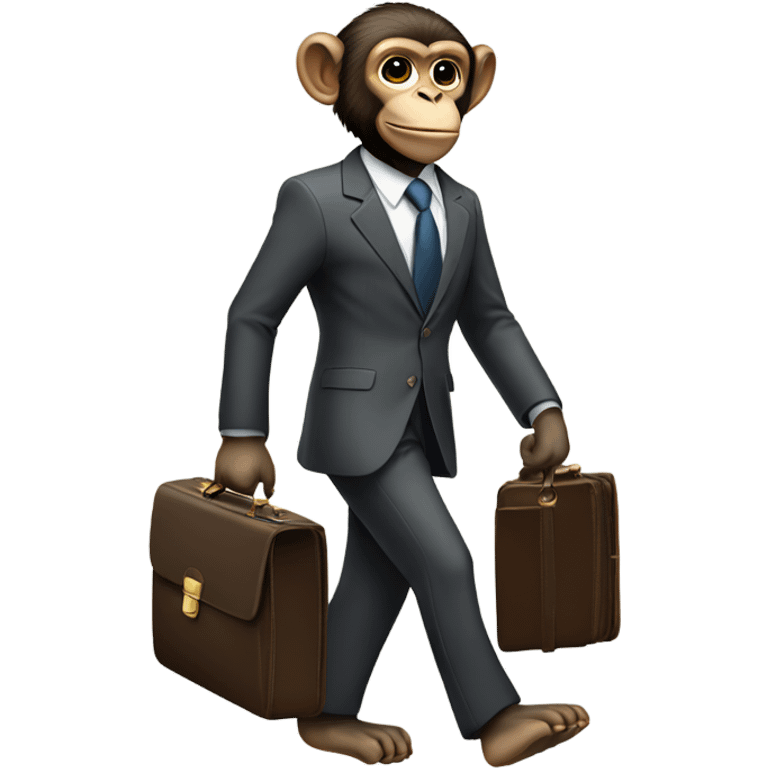 Monkey wearing a suit carrying a briefcase  emoji