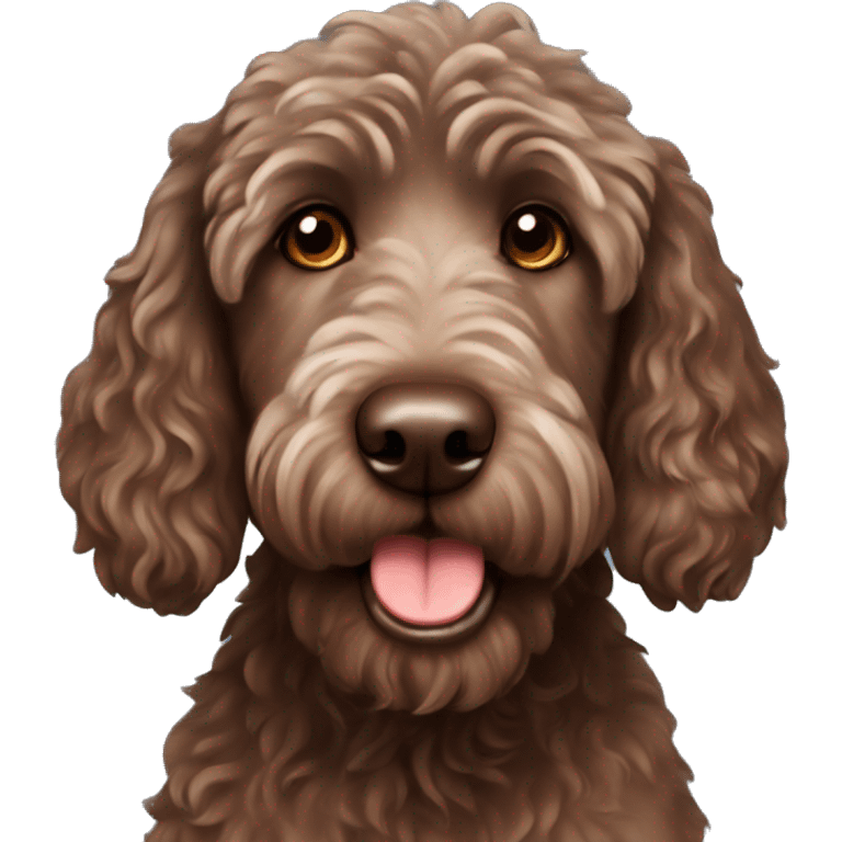 Chocolate labradoodle emoji