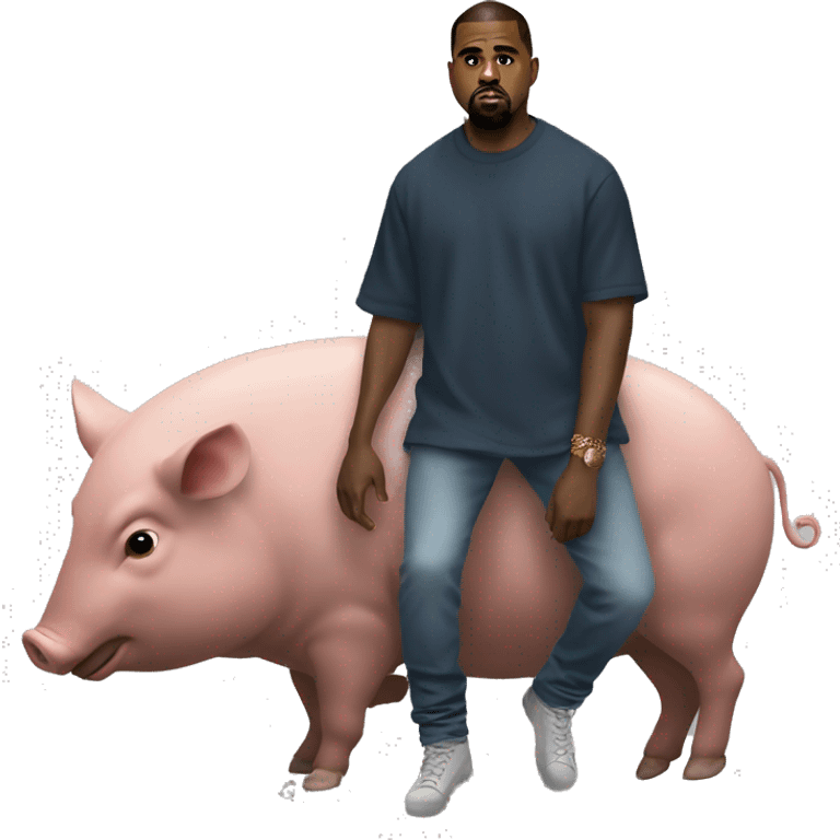 Kanye West dapping up a hog emoji