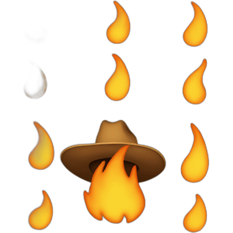 Flame with cowboy hat emoji