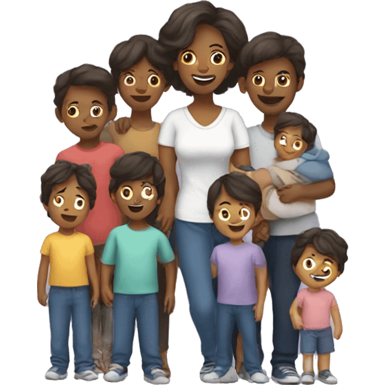 Mom with ten kids emoji