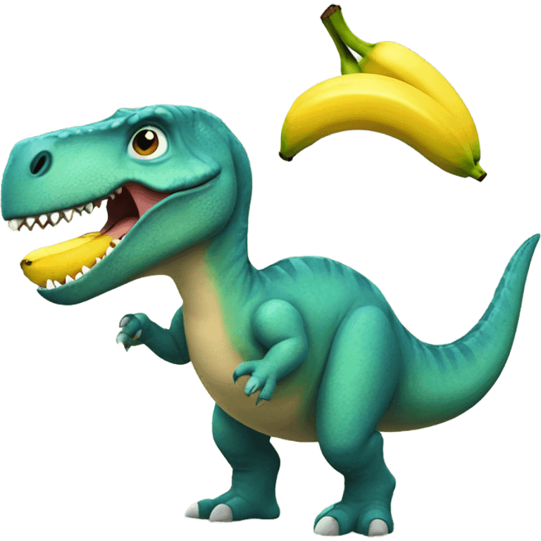 Dinosaur with a banana emoji