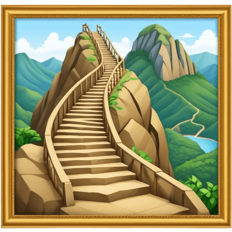 Guatapé Rock Landmark Emoji – Depicting the monolithic rock with its zigzagging staircase. emoji