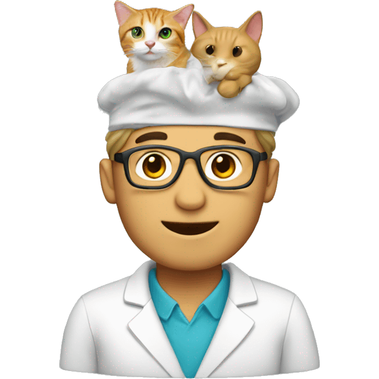 chemistry teacher with a cat on his head emoji