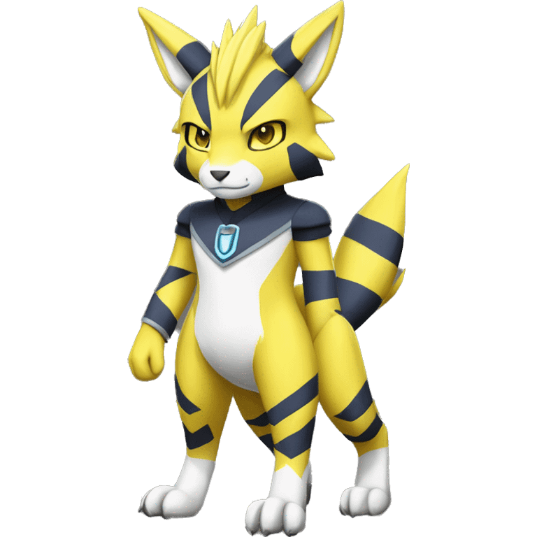 Zeraora-Renamon full body with stripes emoji