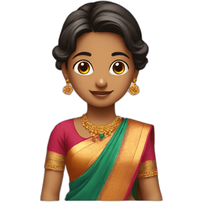 A small beautiful girl in half saree  emoji