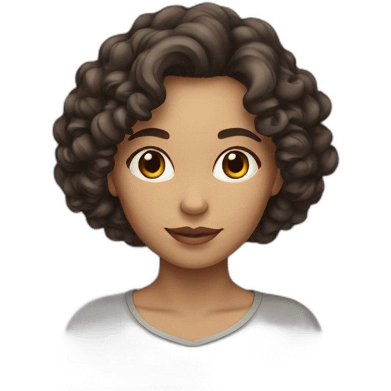 woman with curly dark brown hair shoulder length emoji