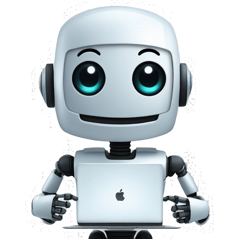 friendly happy robot on computer emoji