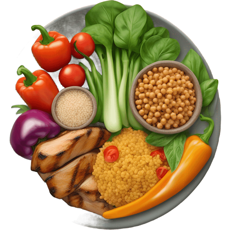 healthy plate of food emoji