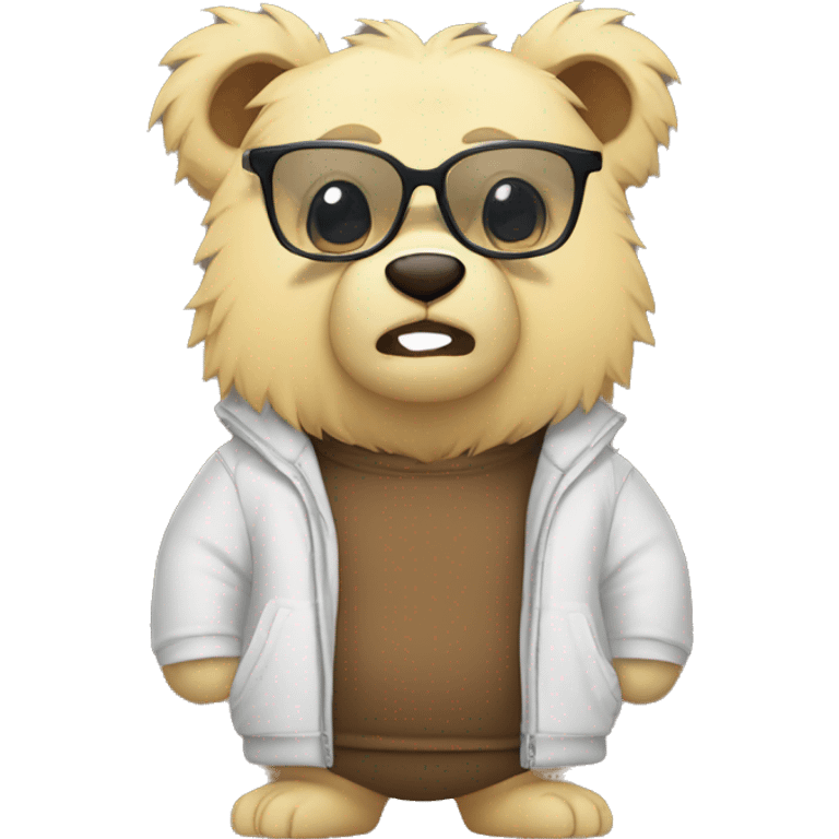 super saiyan bear with glasses emoji