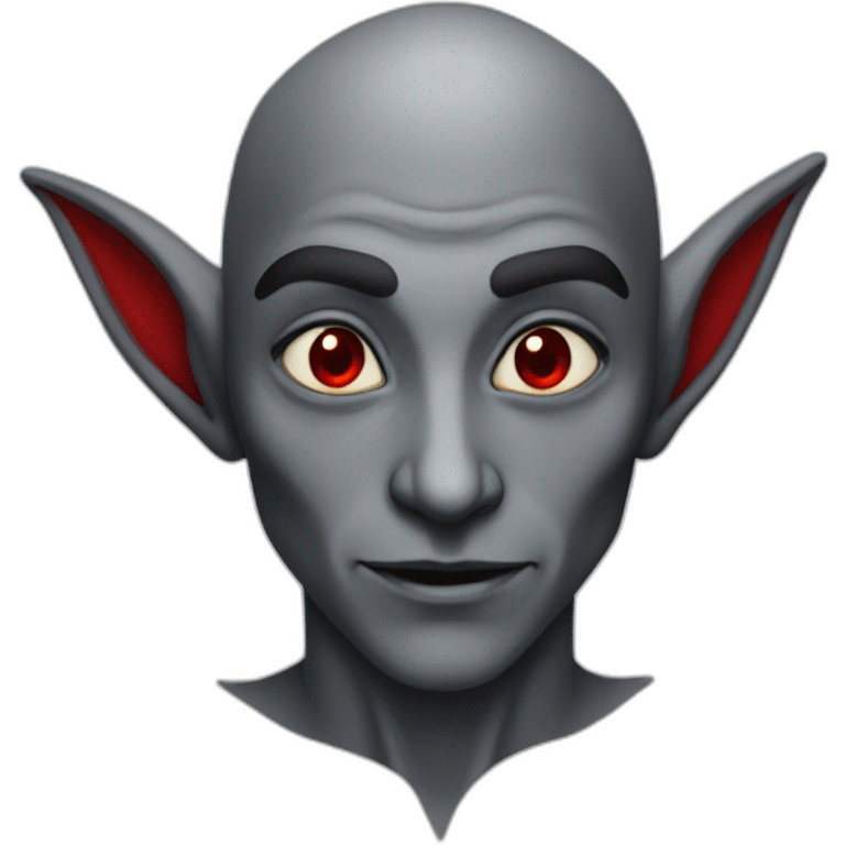 dark elf with gray skin and red eyes emoji