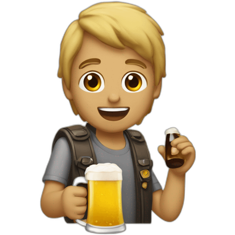 Cacereña bebiendo cerveza emoji