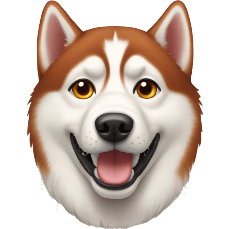 Red Siberian husky emoji