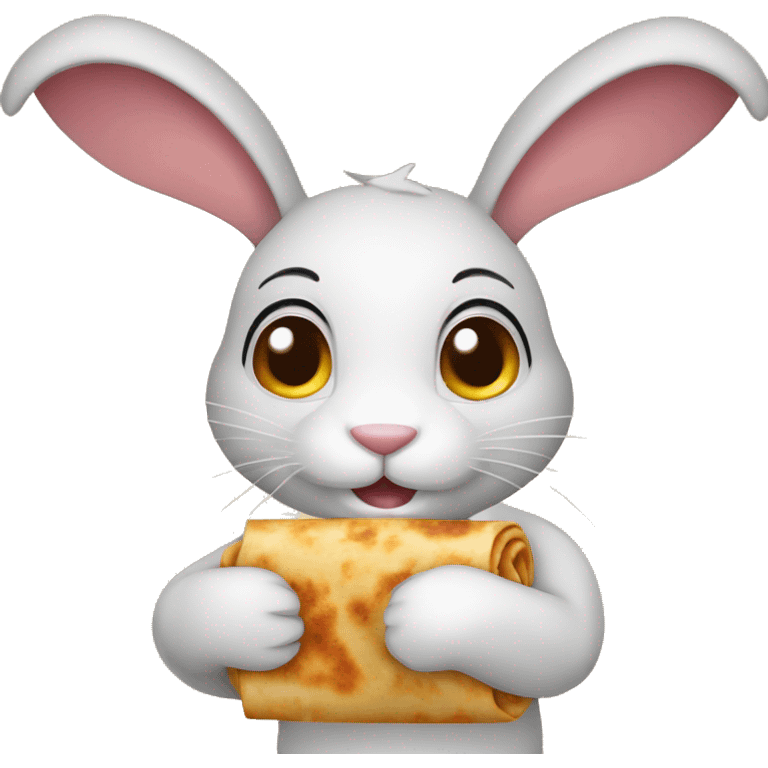 Bunny rabbit holding gyros pita wrap emoji