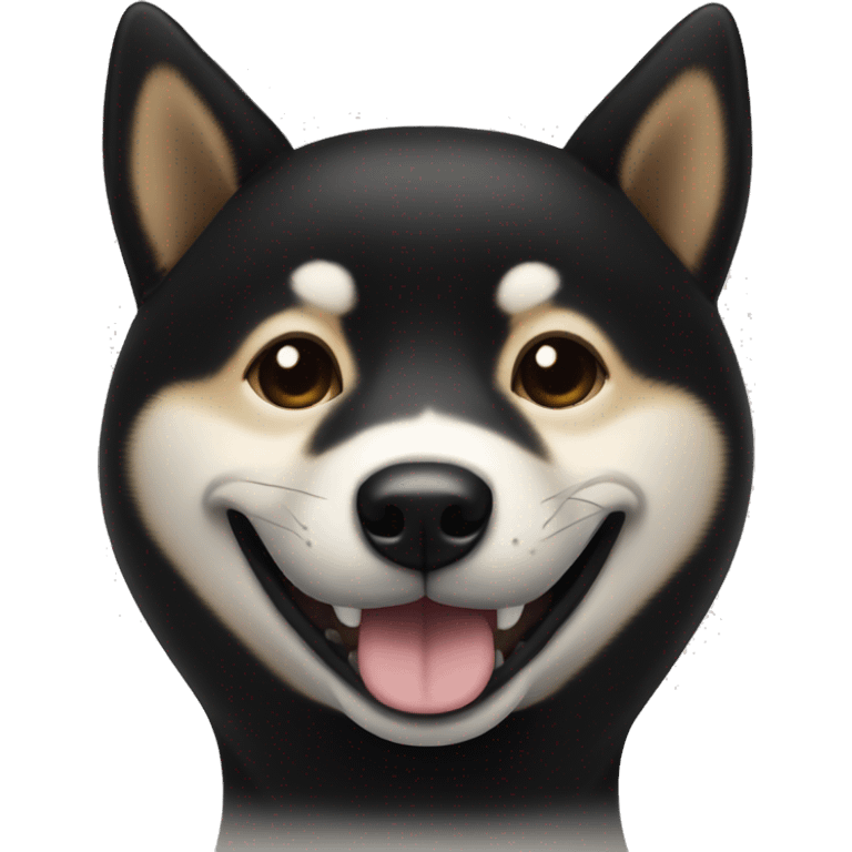 Black Shiba inu smile, eyes closed  emoji