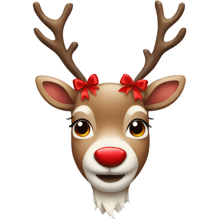 Reindeer with a red bow emoji