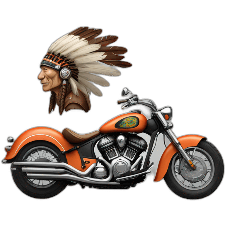 Indian chief bobber motocycle vert emoji