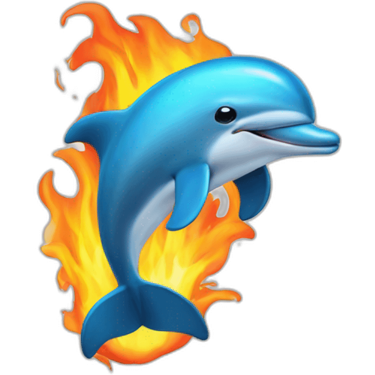 Dolphin on fire emoji