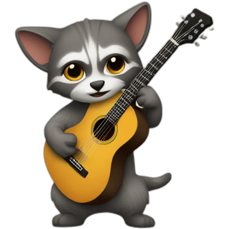 Mapache guitarrista emoji