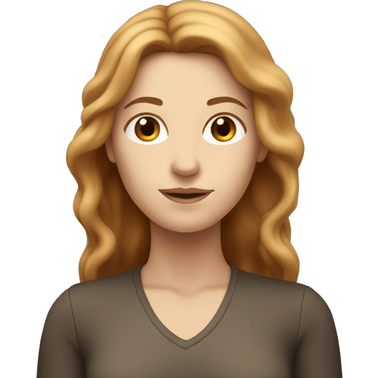 White woman with long hazelnut coloured hair  emoji