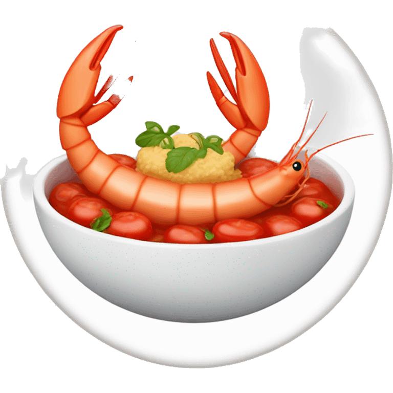 Shrimp in tomato dish  emoji