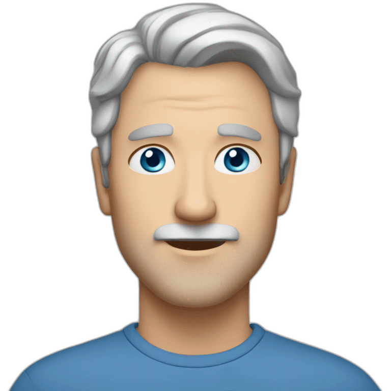 middle age white man with blue eyes long eyelashes and short gray hair emoji