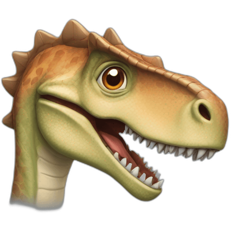 La tête d'un dinosaures qui rigole emoji