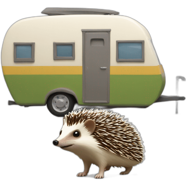 harry poter hedgehog with a caravan emoji