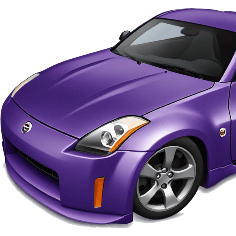 purple Nissan 350Z with carbon hood emoji