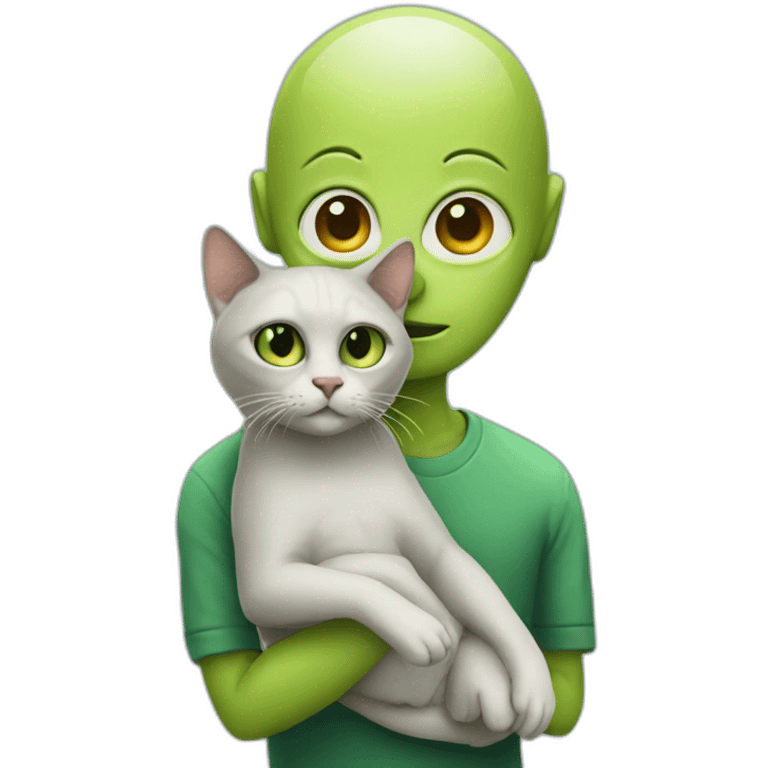 alien holding a cat emoji