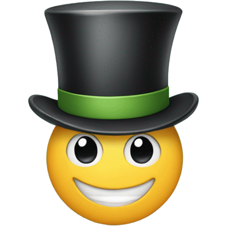 Spring smiling emoji with top hat emoji